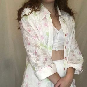 Funky White Collared Button Up